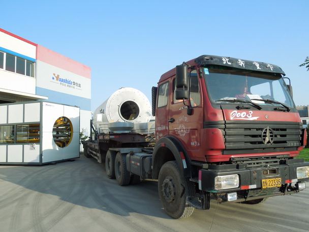 青岛华仕达一天发三条   真空定径法保温管设备