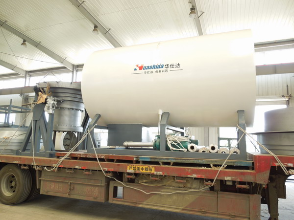 冒着高温华仕达又一条保温管生产线发往临沂